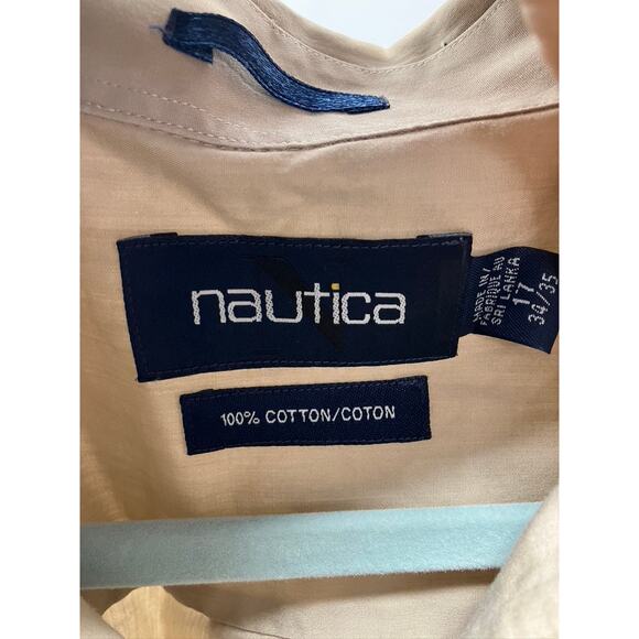 Vintage Nautica Men's Cotton Button Up Shirt 17 34/35 Classic Career Business - Picture 3 of 15